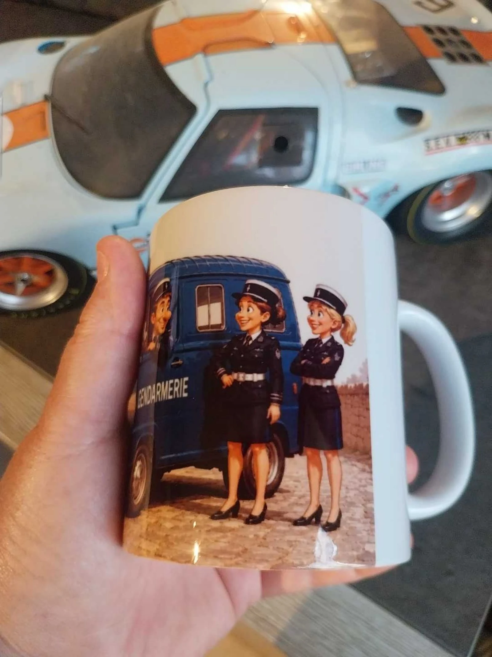 Humorous mug for gendarmerie courier, protection, profession – photo 4